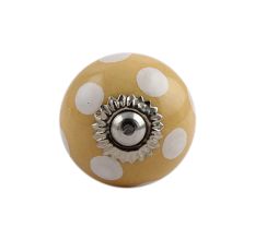 Beige Polka Dot Small Ceramic Drawer Knob